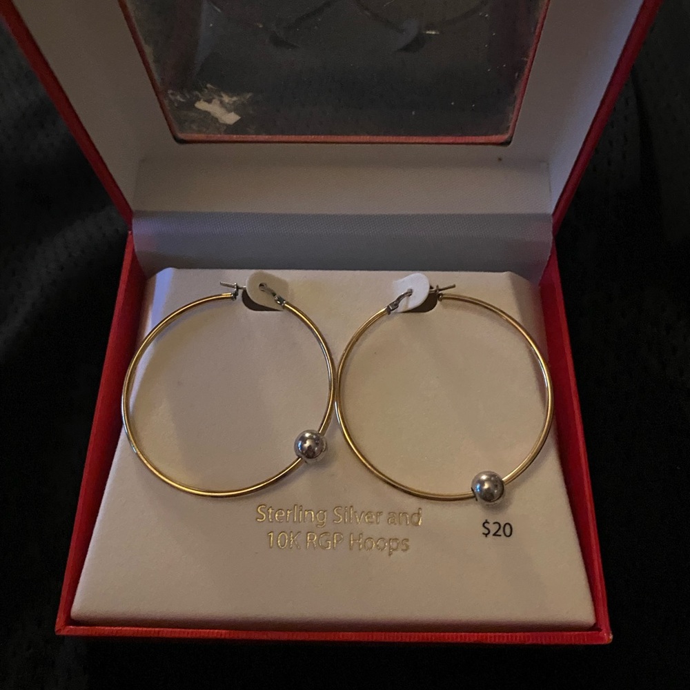 Sterling silver and gold hoop earrings